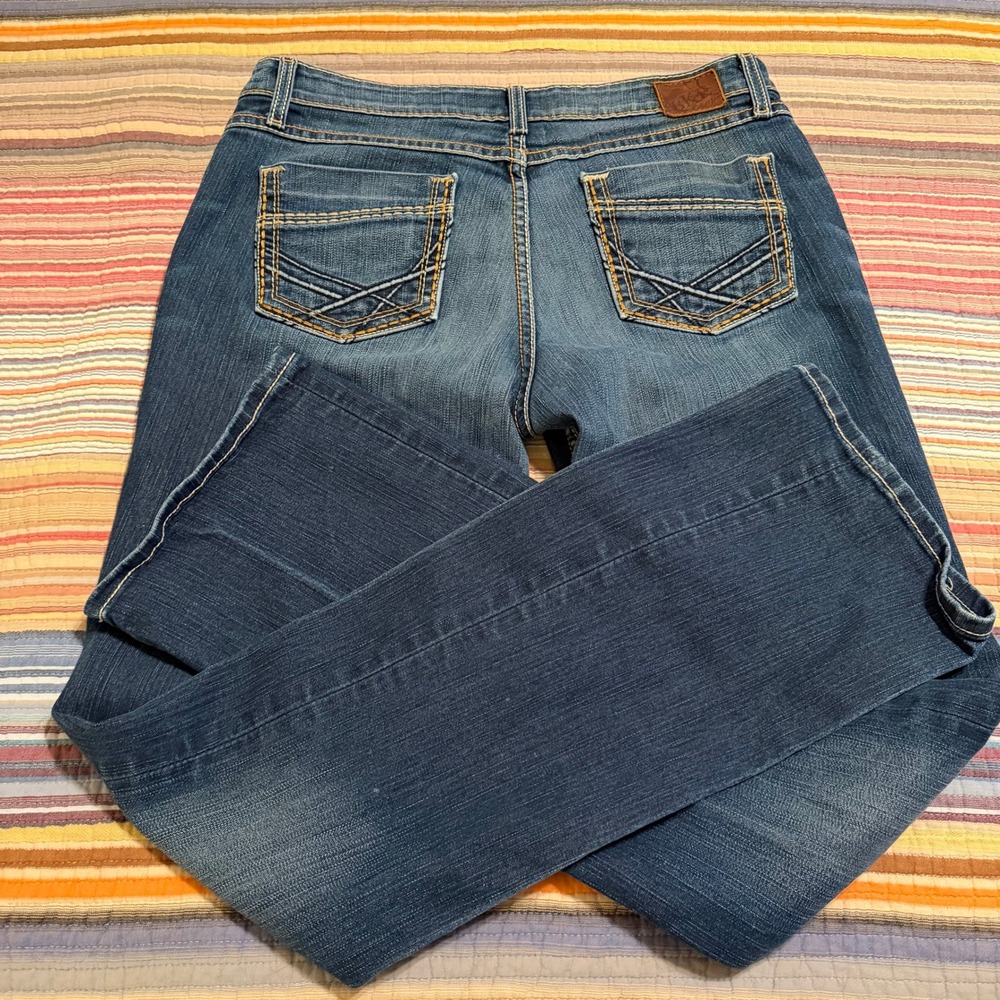 BKE‎ Kate Bootcut Jeans Medium Wash Mid Rise 31L BK43101L Contrast Stitching